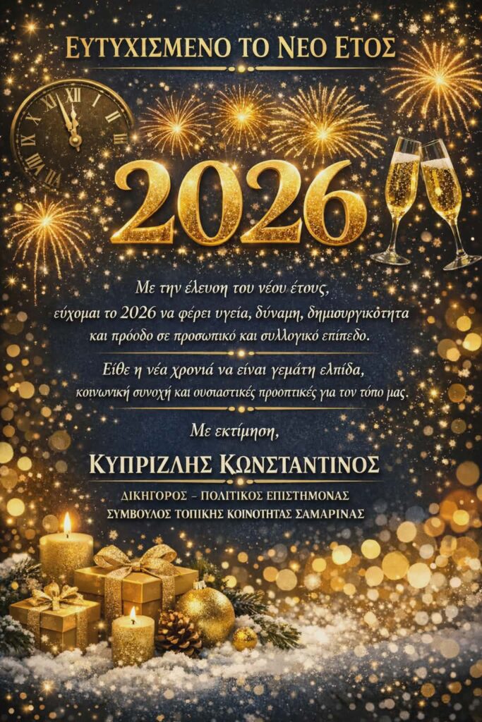 Ευχές Κωνσταντίνου Κυπριζλη.